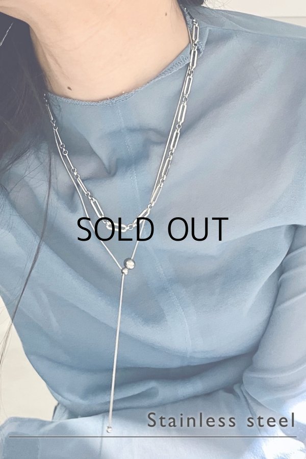 画像10: ステンレス コネクティットアズキチェーンネックレス (10)