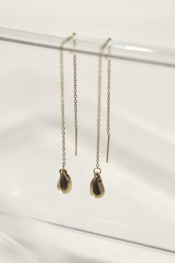 画像6: ステンレス プランプドロップアメリカンピアス /ゴールド (6)