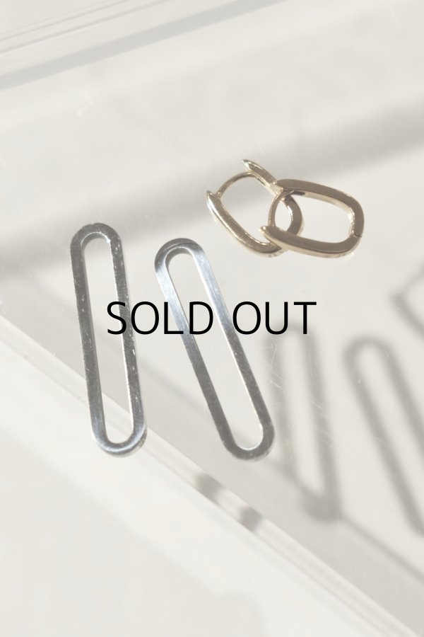 画像3: ステンレス ダブルオーバルフープ2WAYピアス /シルバー×ゴールド (3)