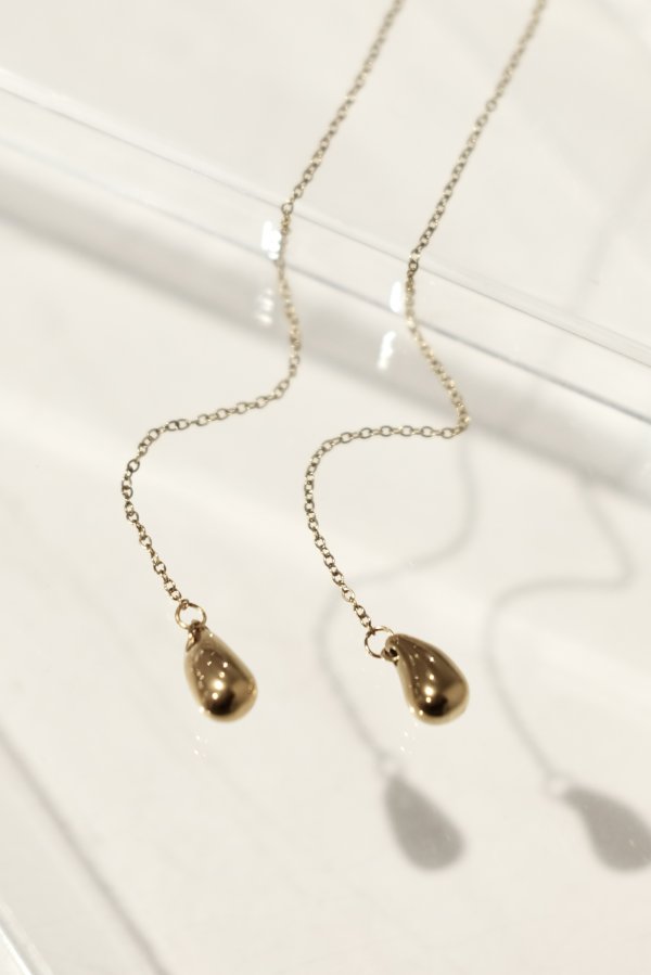 画像3: ステンレス プランプドロップアメリカンピアス /ゴールド (3)