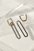 画像4: ステンレス ダブルオーバルフープ2WAYピアス /シルバー×ゴールド (4)