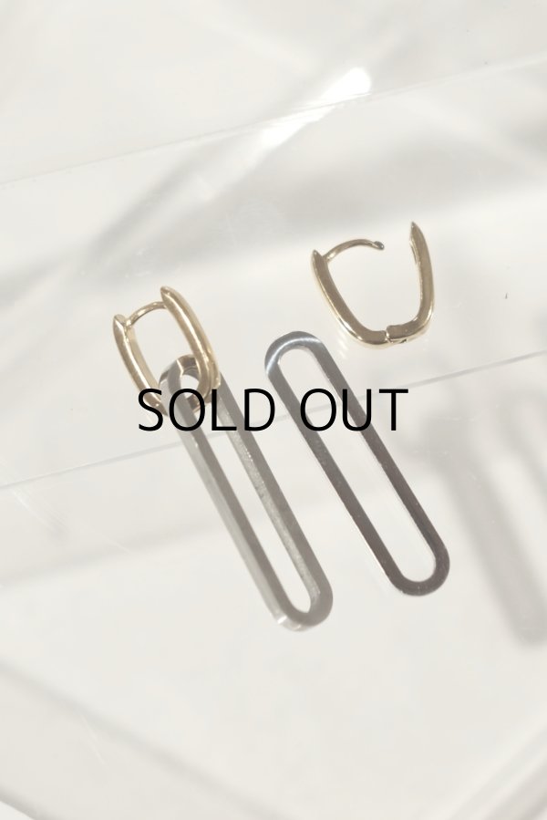 画像4: ステンレス ダブルオーバルフープ2WAYピアス /シルバー×ゴールド (4)