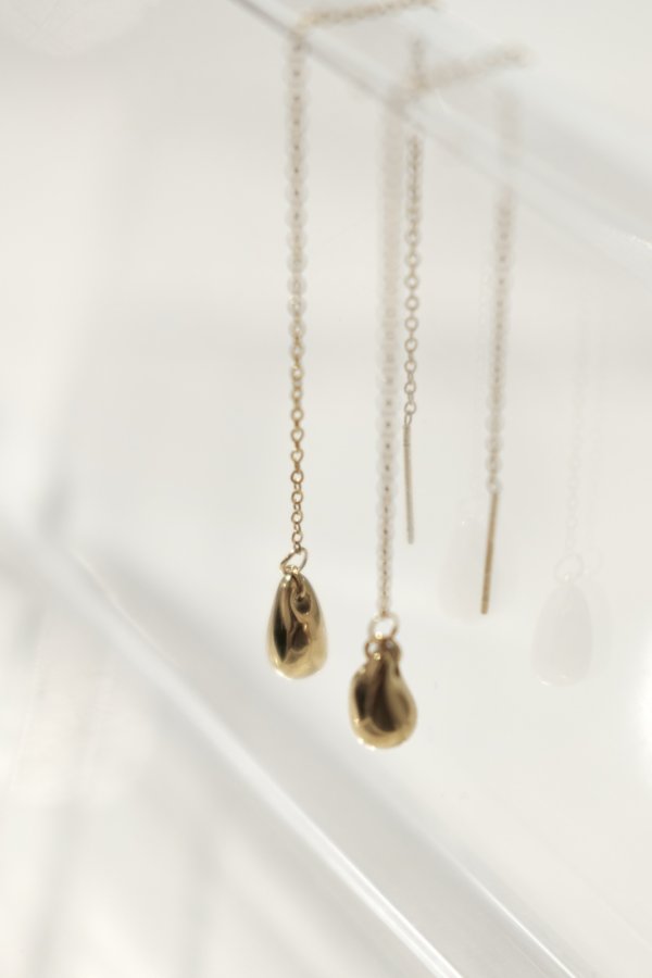 画像5: ステンレス プランプドロップアメリカンピアス /ゴールド (5)