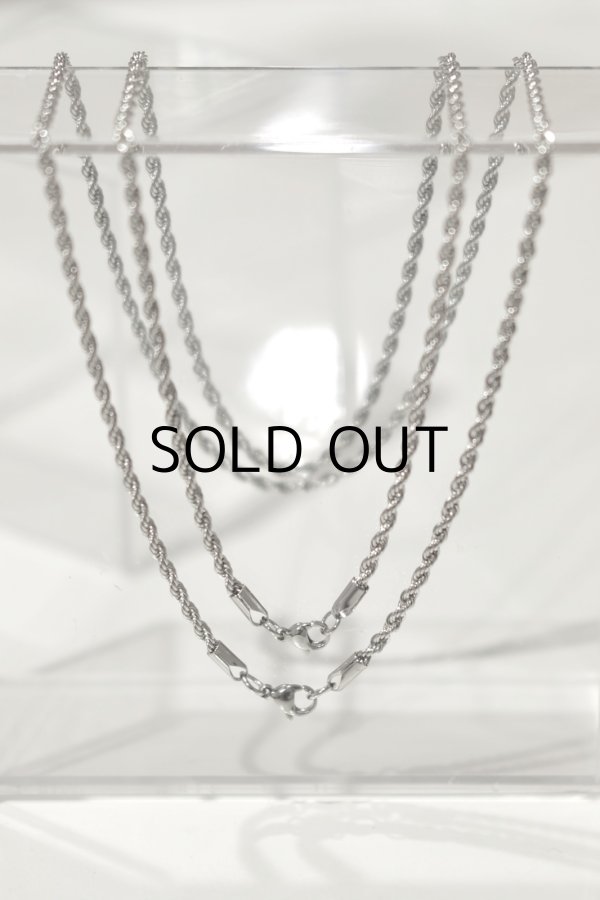 画像5: ステンレス 3mm幅 ロープチェーンネックレス /シルバー  (5)