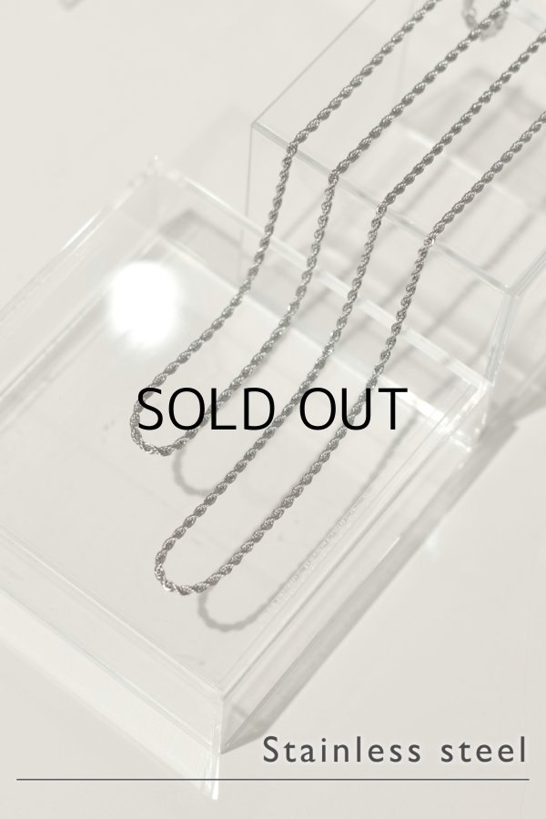 画像2: ステンレス 3mm幅 ロープチェーンネックレス /シルバー  (2)