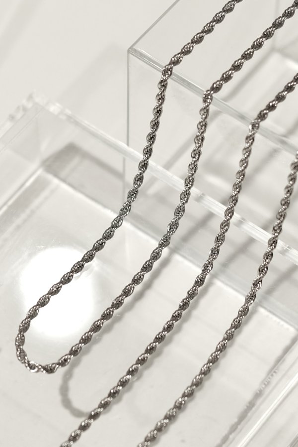 画像3: ステンレス 3mm幅 ロープチェーンネックレス /シルバー  (3)
