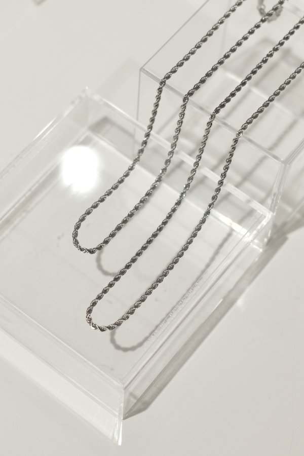 画像6: ステンレス 3mm幅 ロープチェーンネックレス /シルバー  (6)