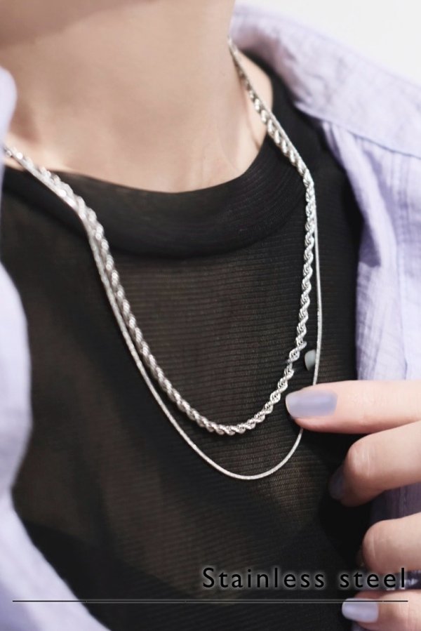 ステンレススチールネックレス、ウィートチェーンロープチェーンキューバチェーンボックスチェーン、ブラック18Kゴールドメッキ、18インチ20インチ22イ