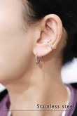 画像1: ステンレス チックラインスパイラルフープピアス (1)