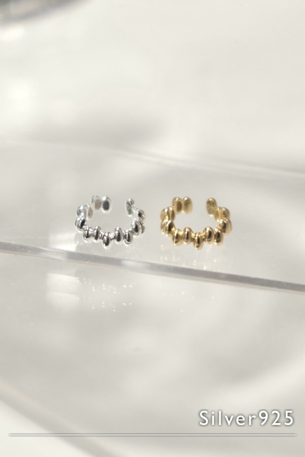 画像1: SILVER925 イレギュラーオーバルラインイヤーカフ (1)