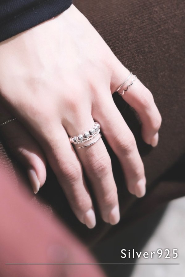 画像1: SILVER925 4mm幅 ボールラインリング (1)