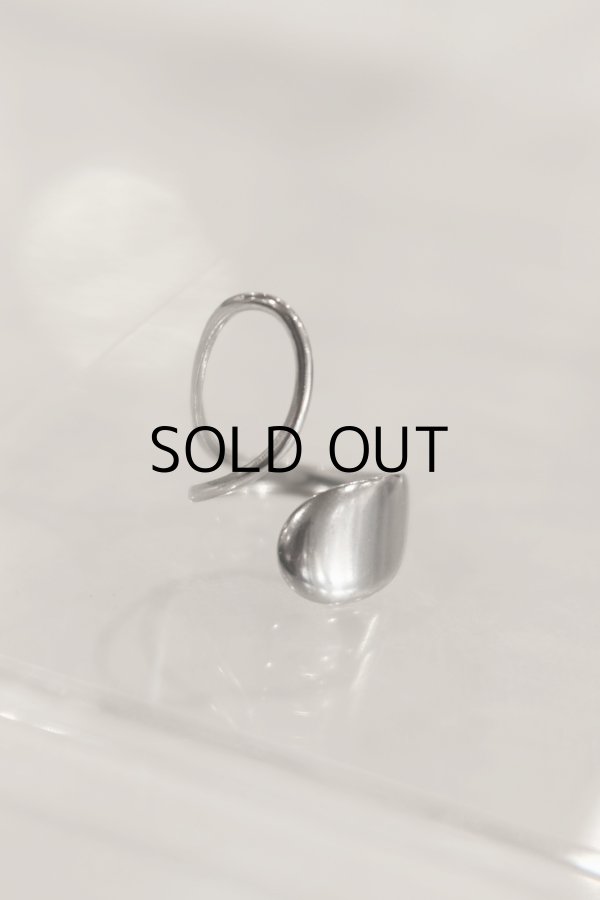 画像3: ステンレス ビッグドロップ＆ホローフロントオープンリング /シルバー (3)