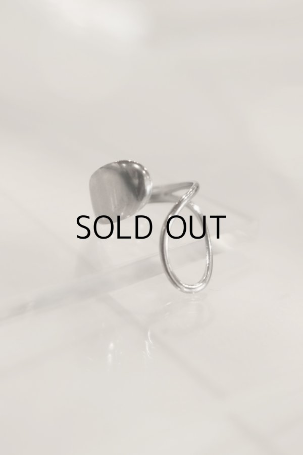 画像6: ステンレス ビッグドロップ＆ホローフロントオープンリング /シルバー (6)