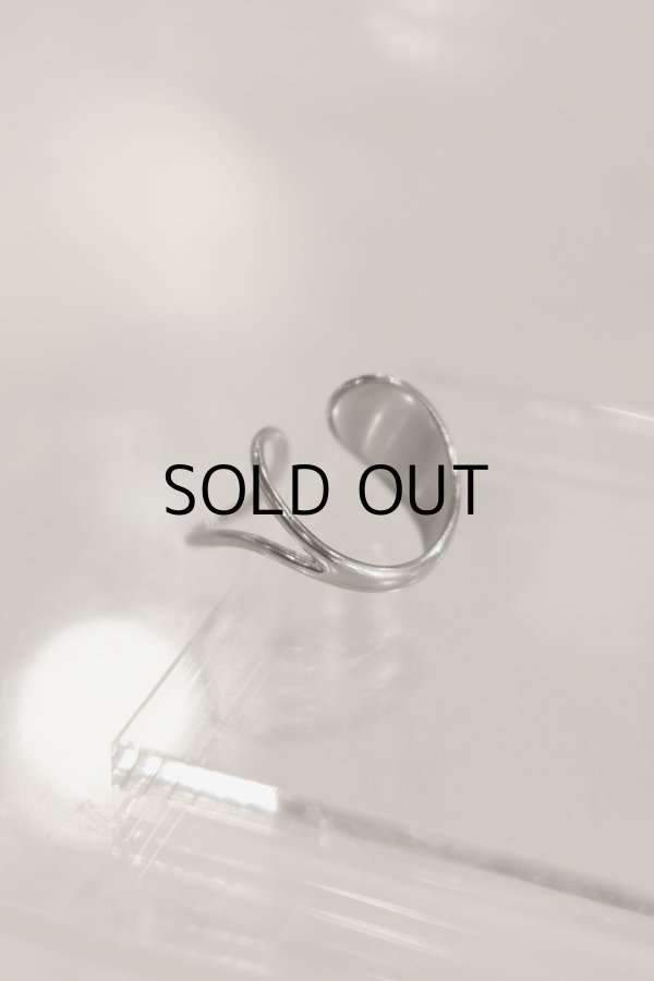 画像5: ステンレス ビッグドロップ＆ホローフロントオープンリング /シルバー (5)