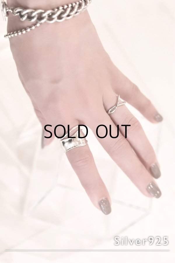 画像1: SILVER925 ボリュームデントラインオープンリング /シルバー (1)