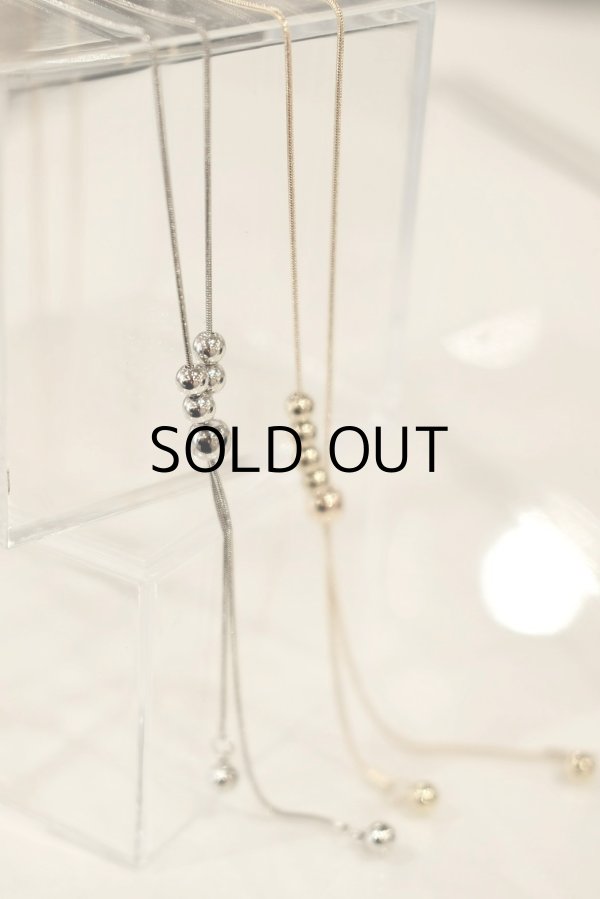 画像4: ステンレス ボールデザインスネークチェーンスライドラリエットネックレス (4)