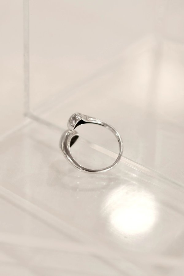画像4: SILVER925 プランプドロップフロントオープンリング /シルバー  (4)