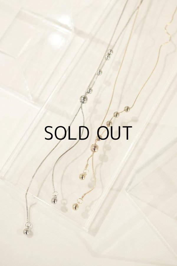 画像1: ステンレス ボールデザインスネークチェーンスライドラリエットネックレス (1)