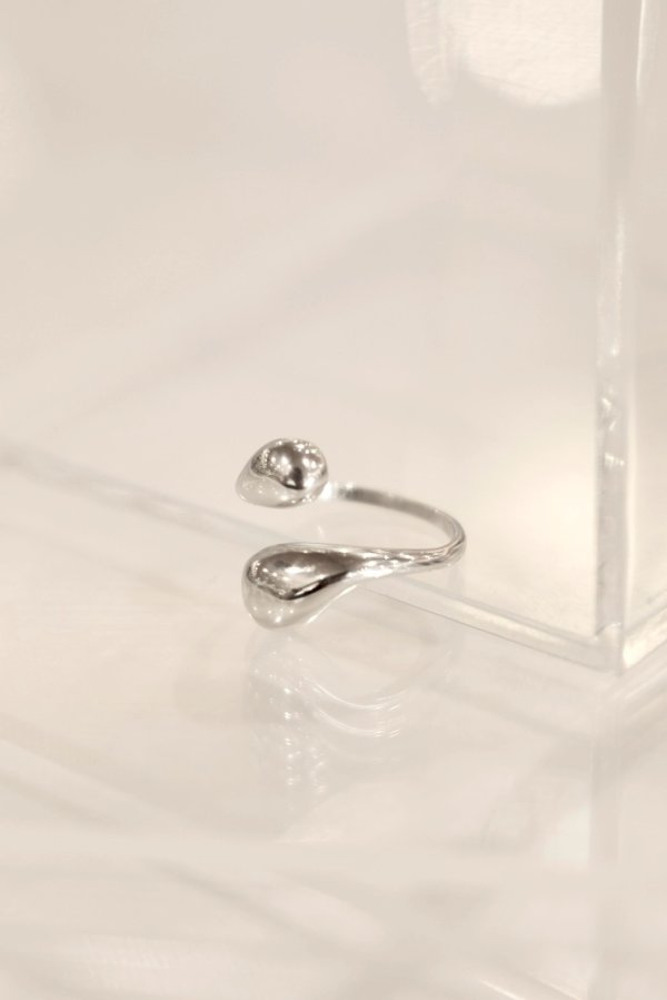 画像5: SILVER925 プランプドロップフロントオープンリング /シルバー  (5)