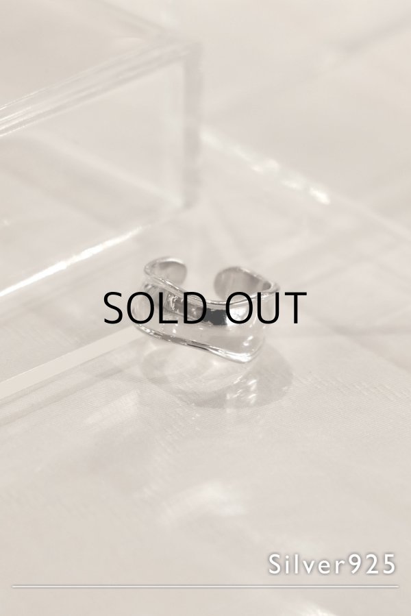 画像2: SILVER925 ボリュームデントラインオープンリング /シルバー (2)
