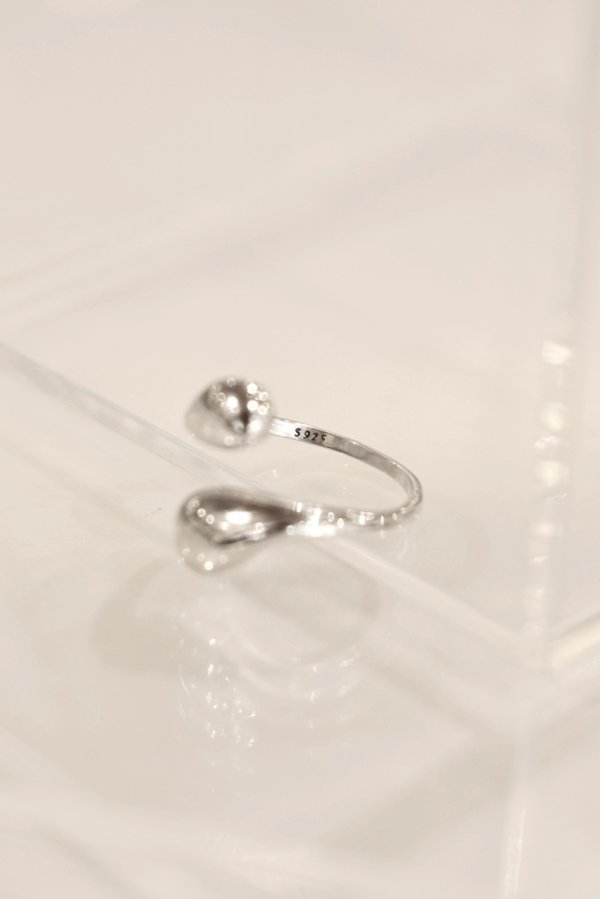 画像6: SILVER925 プランプドロップフロントオープンリング /シルバー  (6)