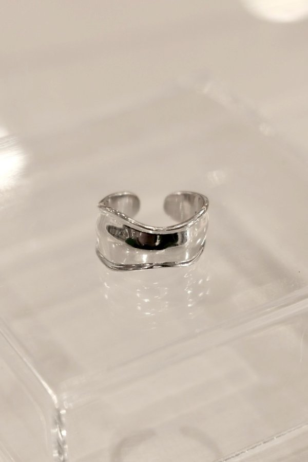 画像4: SILVER925 ボリュームデントラインオープンリング /シルバー (4)