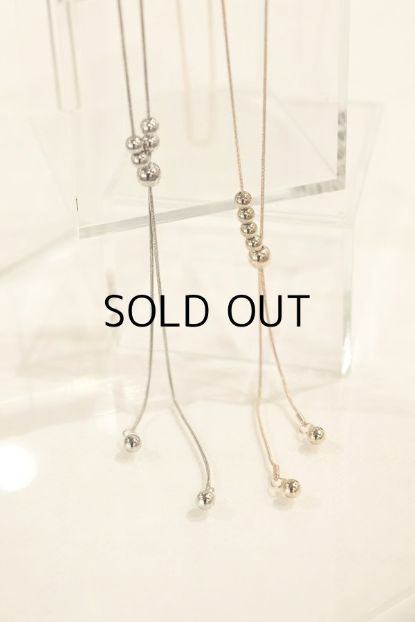 画像6: ステンレス ボールデザインスネークチェーンスライドラリエットネックレス (6)