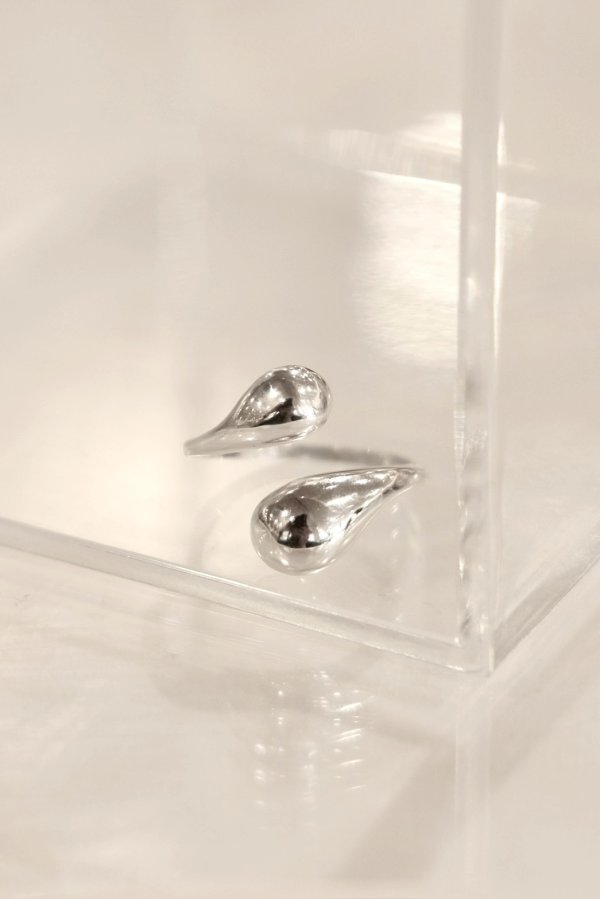 画像3: SILVER925 プランプドロップフロントオープンリング /シルバー  (3)