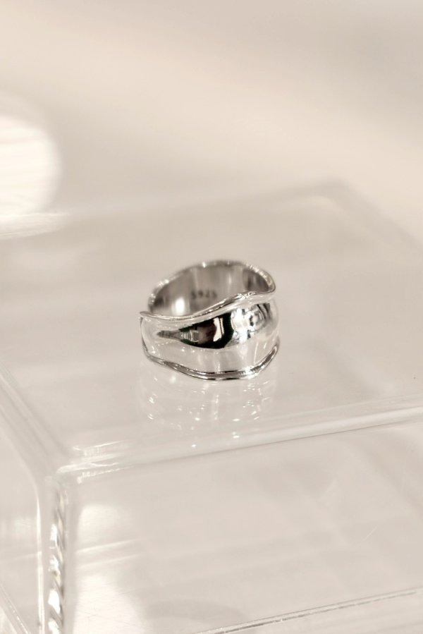 画像5: SILVER925 ボリュームデントラインオープンリング /シルバー (5)