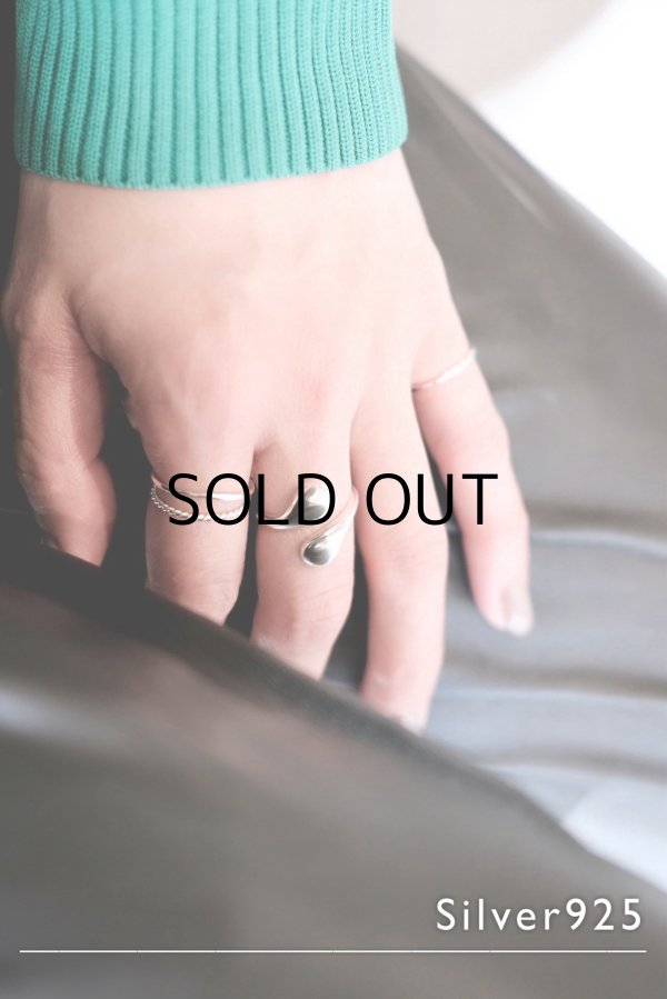 画像1: SILVER925 プランプドロップフロントオープンリング /シルバー  (1)