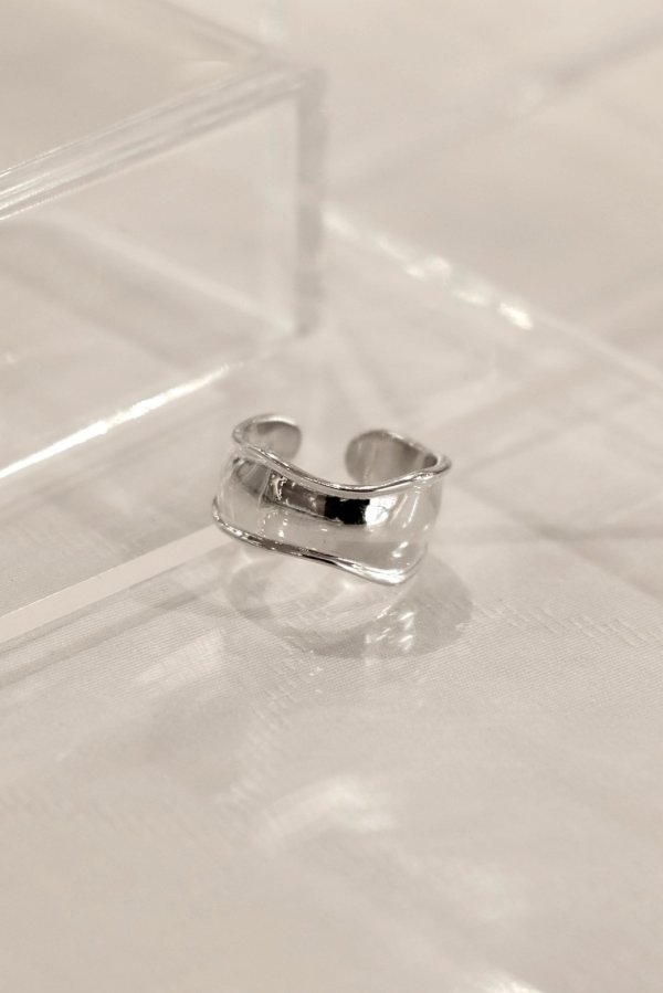 画像3: SILVER925 ボリュームデントラインオープンリング /シルバー (3)