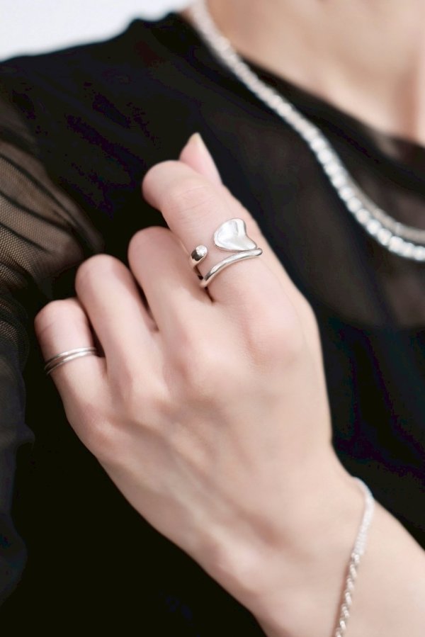 画像3: SILVER925 アンイーブンウェーブプレートリング /シルバー (3)