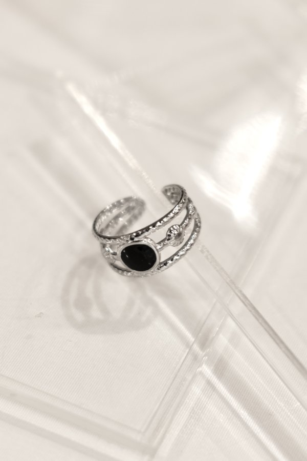 画像4: ステンレス 10mm幅 ブラックトップモダンカットリング (4)