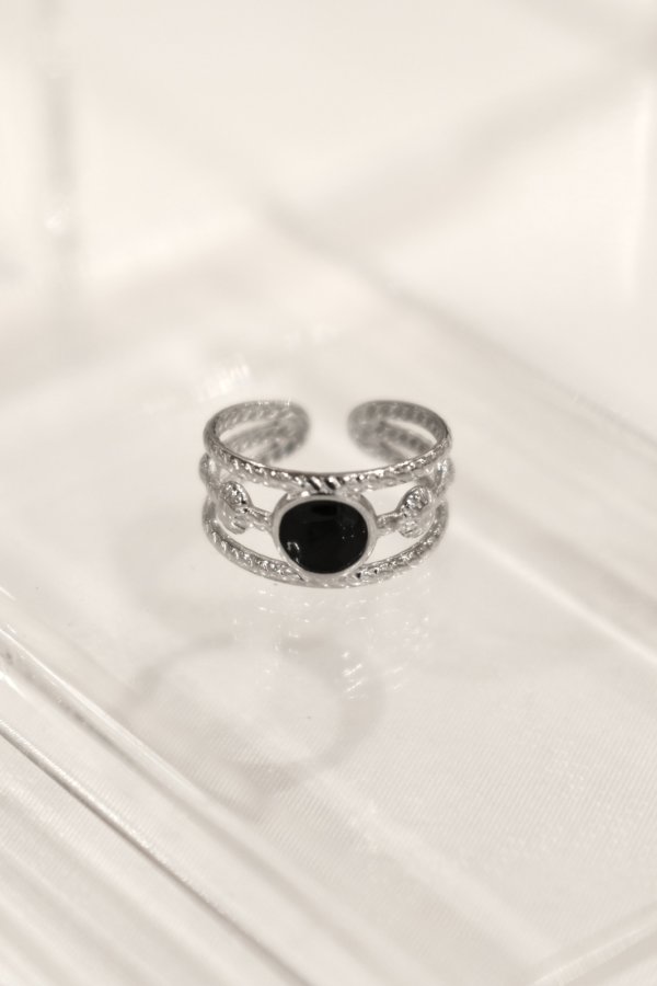 画像3: ステンレス 10mm幅 ブラックトップモダンカットリング (3)