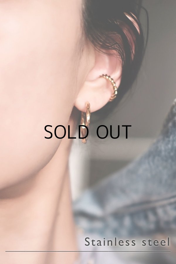画像2: 【20%OFF】ステンレス 2mm幅エッジツイストフープピアス 24mm径 (2)