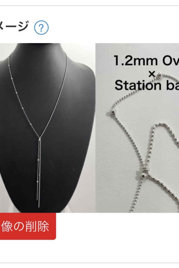 画像1: SILVER925 ステーション&オーバルボールコンビXネックレス /シルバー  (1)