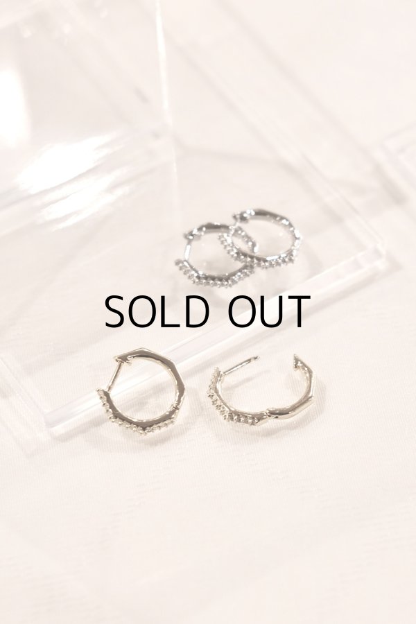 画像4: ステンレス ハーフジルコニアストレートポストプープピアス 16mm径 (4)