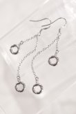 画像2: ステンレス アシンメトリーWチェーンスウィングピアス/シルバー (2)
