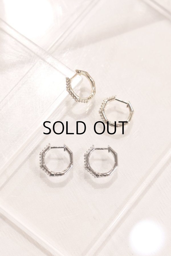 画像5: ステンレス ハーフジルコニアストレートポストプープピアス 16mm径 (5)