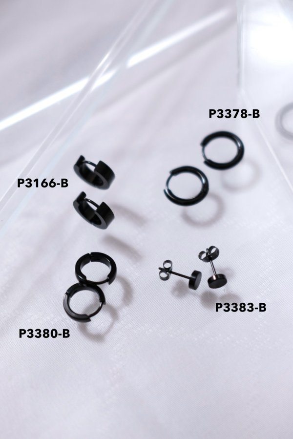 画像5: ステンレス ブラック４Typeピアス (5)