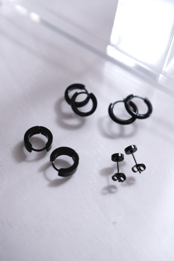 画像4: ステンレス ブラック４Typeピアス (4)