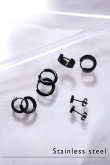 画像1: ステンレス ブラック４Typeピアス (1)