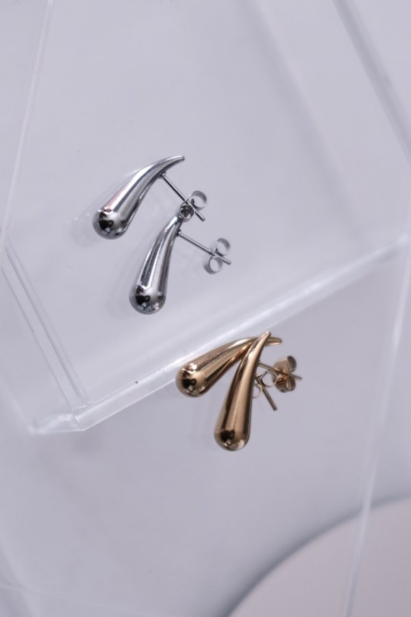 画像5: ステンレス ウォータードロップスタッドピアス (5)