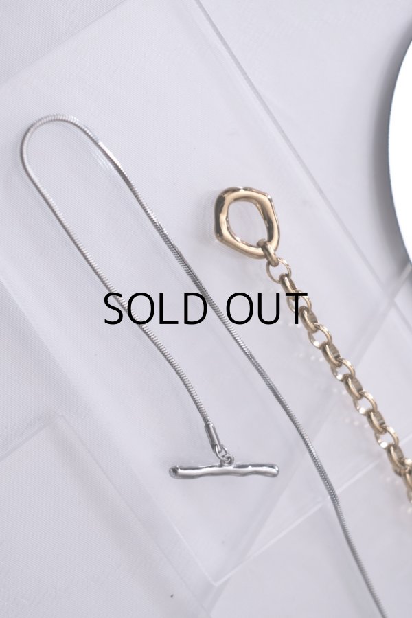 画像5: ステンレス アズキ&スネークチェーンスイッチスルーネックレス (5)