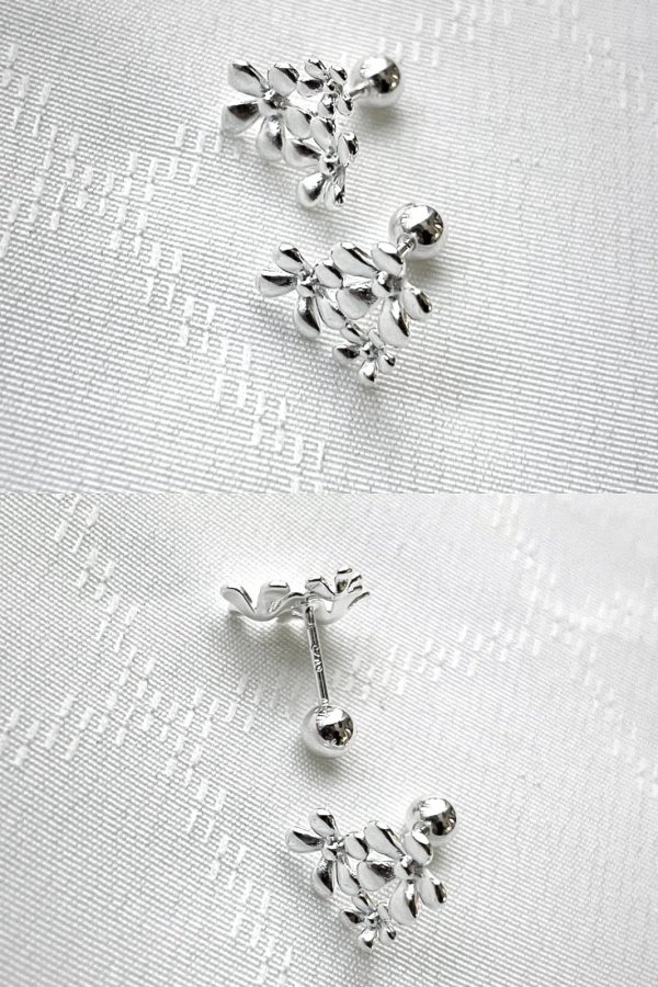 画像7: SILVER925 ファイブペタルブーケバーベルピアス (7)