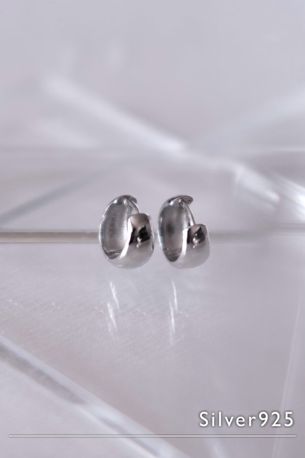 画像2: SILVER925 6.5mm幅 フープピアス 13mm径 (2)