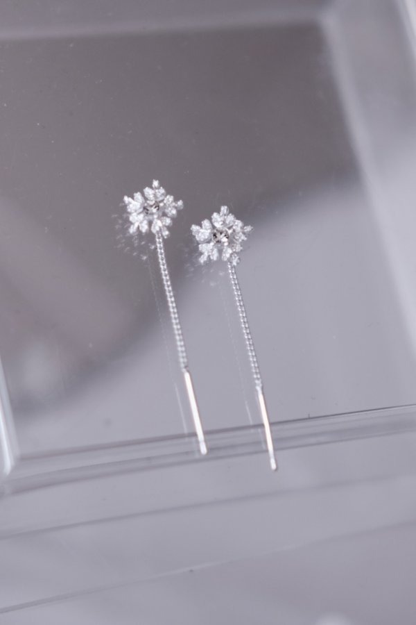 画像2: SILVER925 スノーフレークアメリカンピアス (2)