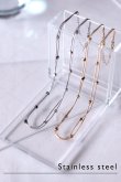 画像1: ステンレス 0.9mmWスネーク＆3mmキューブステーションネックレス (1)