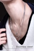 画像1: ステンレス ボールトップ ボールチェーンネックレス (1)