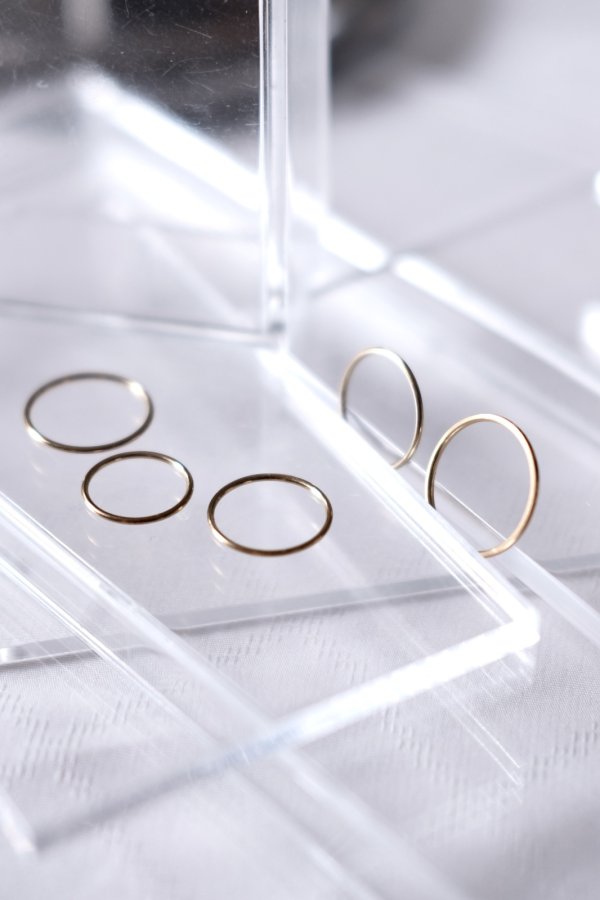 画像3: ステンレス 1mm幅スタッキングリング/ゴールド (3)